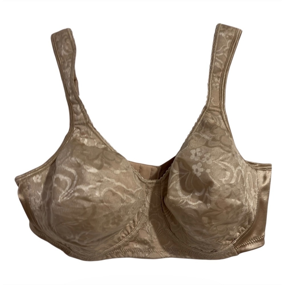 Playtex 18 Hour Ultimate Shoulder‎ Comfort Wireless Bra 36C Tan Floral 4745